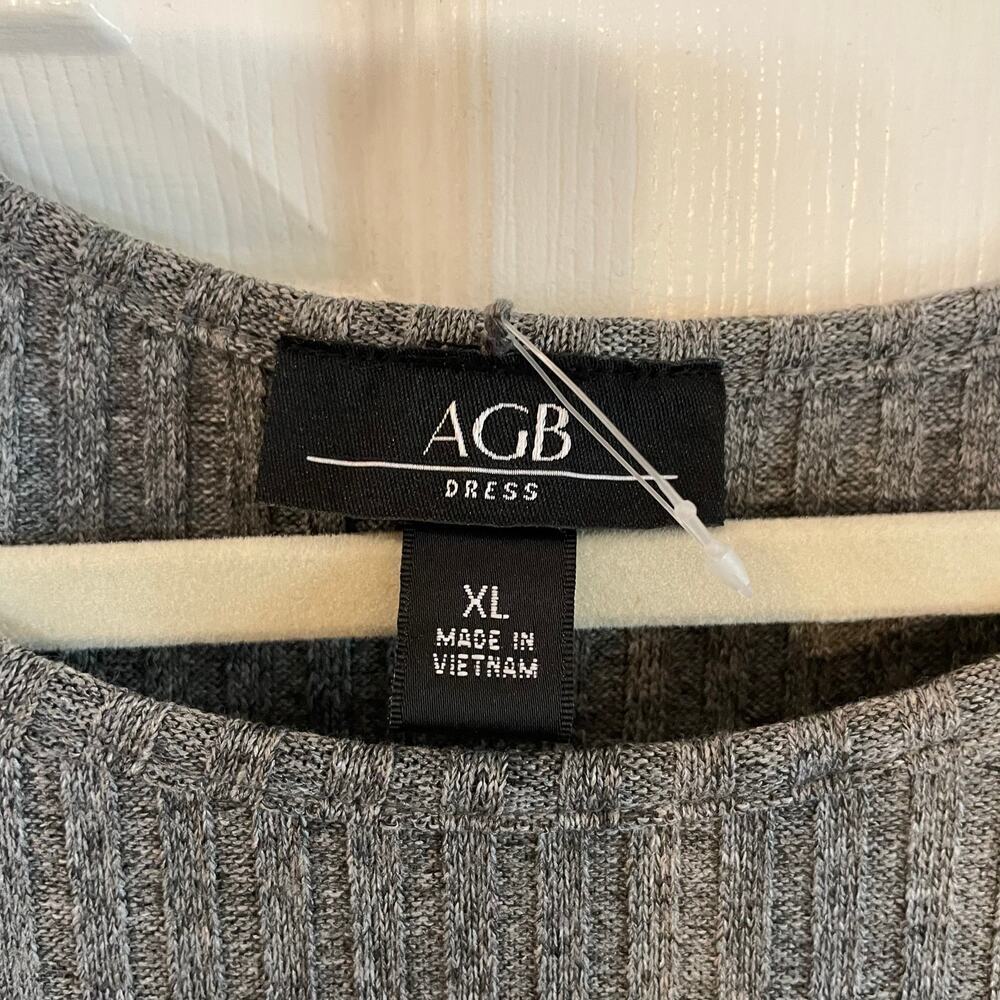 NWT Women’s AGB Dress Heather Grey ribbed  knit comfort long sleeve size XL - Picture 3 of 14